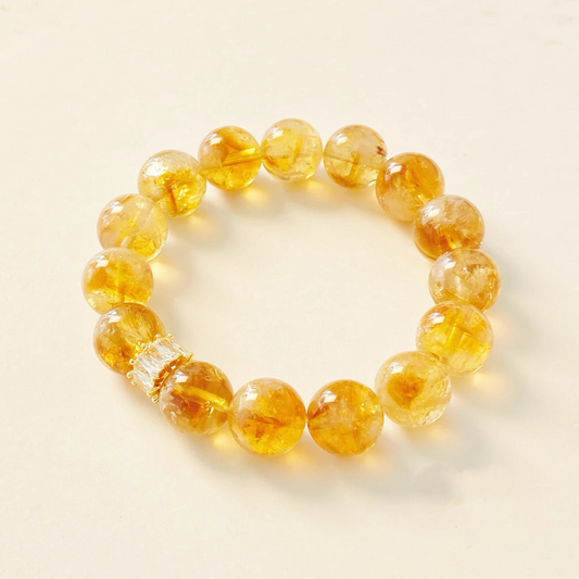 Natural Crystal Bracelet Yellow Ascot Sparkle Yellow Tower Crystal Symbiosis Lucky Bracelet