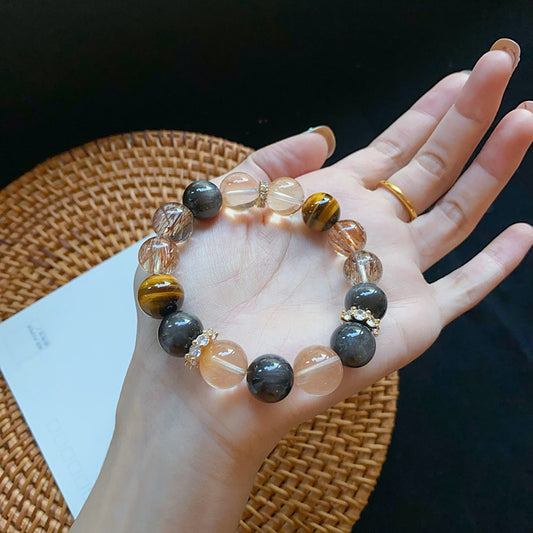 Natural Citrine Tiger's eye Copper Amphibole Quartz Silver Obsidian FOR Wealth and Relationship