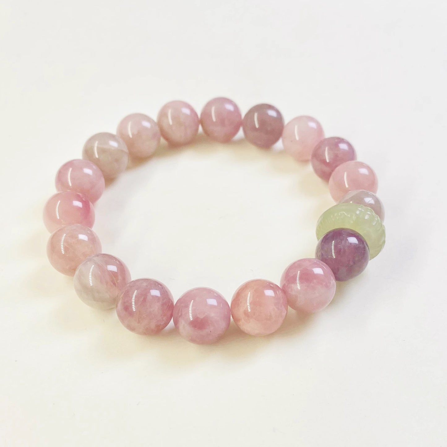 Purple Horse Powder Crystal Bracelet female Hibiscus Stone Bracelet single Circle Hetian Jade Peach Pollen Crystal Bracelet Jewelry