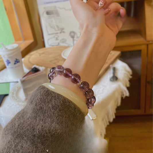 "Iced Grape" Amethyst Bracelet for Women, Niche Simple Versatile Elegant Bracelet, Smoothly