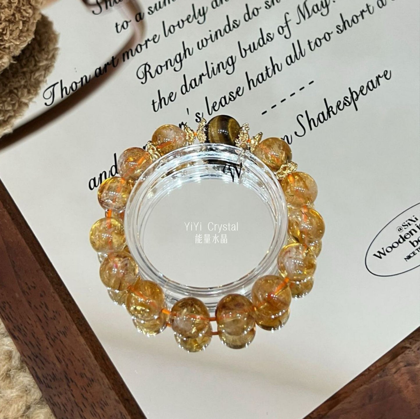 「Fortune Crystal Series」Natural Crystal Bracelet Yellow Tower Crystal Yellow Arsai Symbiotic Tiger's Eye Bracelet